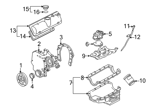 2005 Pontiac Montana Engine Parts & Mounts, Timing, Lubrication System Diagram 2 - Thumbnail