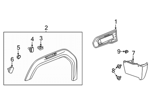 2020 GMC Sierra 2500 HD Exterior Trim - Fender Diagram