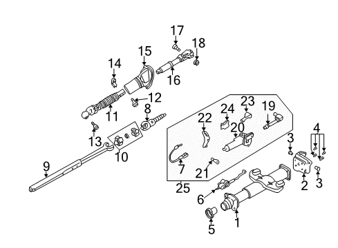 2001 GMC Sierra 3500 Lower Steering Column Diagram