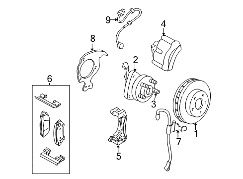 2004 Cadillac DeVille Brake Components Diagram
