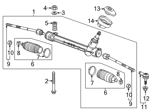 2018 Chevy Trax Tie Rod Boot Diagram for 95166045