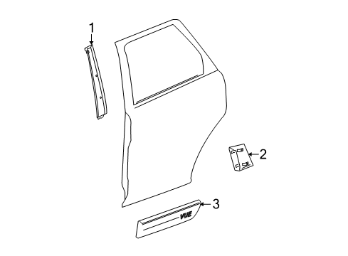 2005 Saturn Vue Exterior Trim - Rear Door Diagram