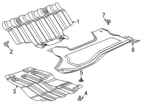2024 GMC Sierra 3500 HD Splash Shields Diagram