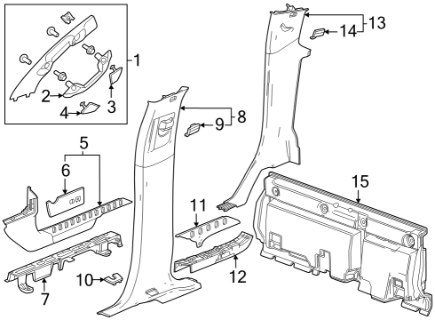 2023 GMC Canyon Interior Trim - Cab Diagram
