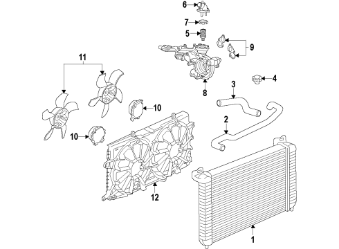 2019 Chevy Silverado 1500 LD Cooling System, Radiator, Water Pump, Cooling Fan Diagram
