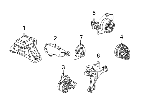 2008 Chevy Cobalt Engine & Trans Mounting Diagram 3 - Thumbnail