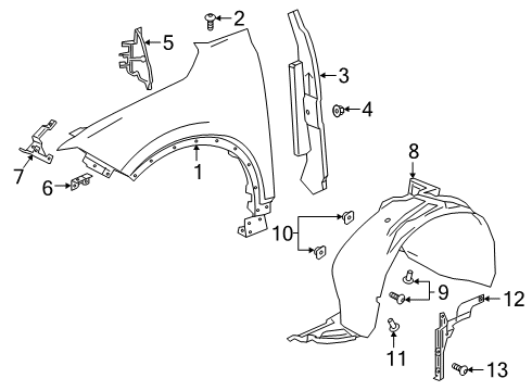 2021 Chevy Blazer Fender & Components Diagram