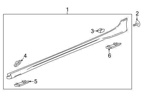 2018 Buick Regal Sportback Exterior Trim - Pillars, Rocker & Floor Diagram
