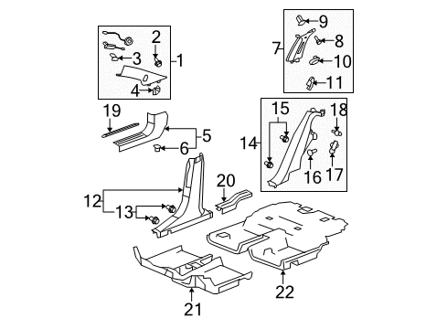 2009 Saturn Aura Lock Pillar Trim, Passenger Side Diagram for 25946441