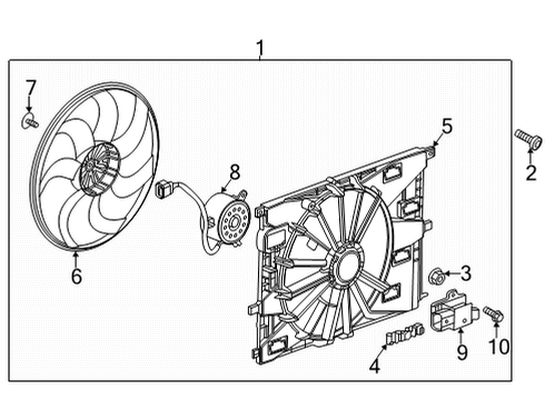 2021 Buick Encore GX Fan Assembly Bracket Diagram for 42689784