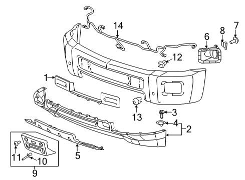 2016 Chevy Silverado 3500 HD Front Bumper Diagram