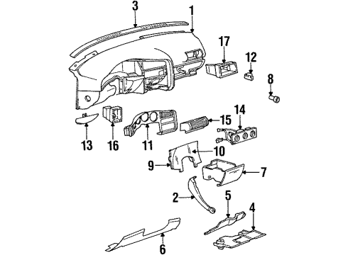 1995 Oldsmobile Achieva A/C & Heater Control Units Diagram