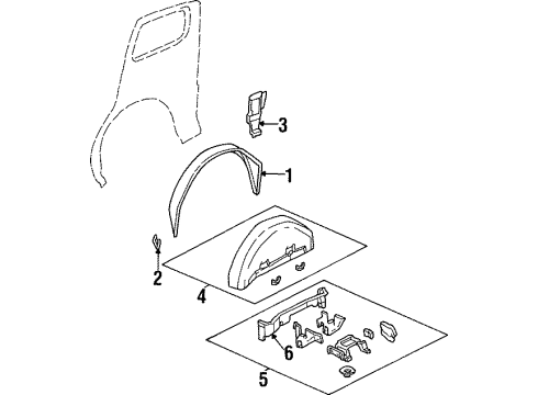 1998 Oldsmobile Silhouette Inner Structure - Side Panel Diagram 2 - Thumbnail
