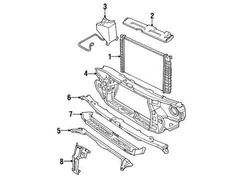 1987 Cadillac Eldorado Radiator & Components Diagram