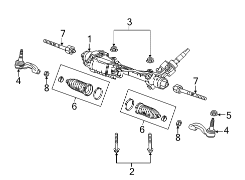 2014 Cadillac CTS Inner Tie Rod Diagram for 22888552