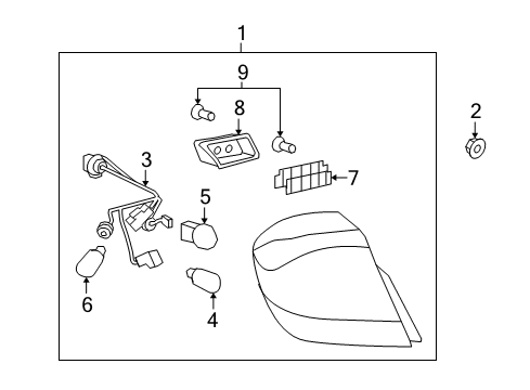 2009 Saturn Aura Tail Lamps Diagram