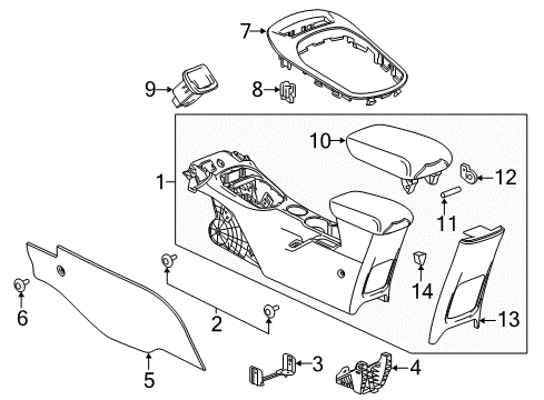2016 Chevy Cruze Side Trim Panel, Black, Front Driver Side Diagram for 84120121