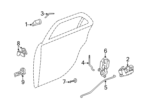2003 Cadillac CTS Door Check, Rear Lower Diagram for 25765479