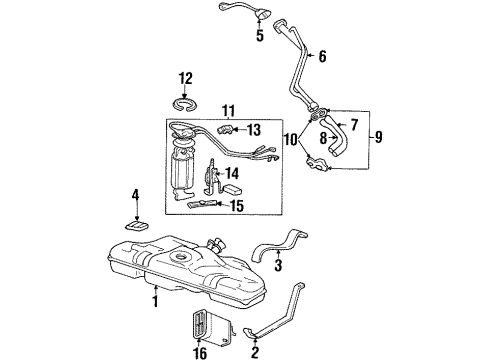 1999 Oldsmobile Cutlass Fuel System Components Diagram