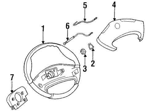 1992 Buick Skylark Steering Column, Steering Wheel Diagram 5 - Thumbnail
