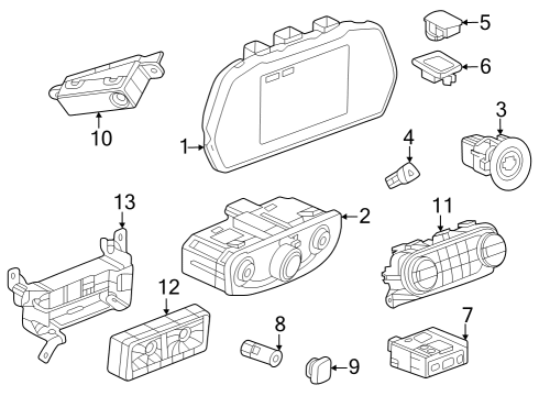 2024 Chevy Trailblazer Heater Control, Jet Black Diagram for 42854936