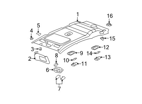 2007 Chevy Equinox Interior Trim - Roof Diagram
