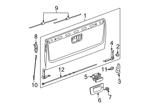 2011 GMC Sierra 1500 Tail Gate, Body Diagram 4 - Thumbnail