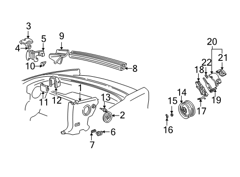 2002 Chevy Camaro Seat Belt Cover, Driver Side Diagram for 10272370