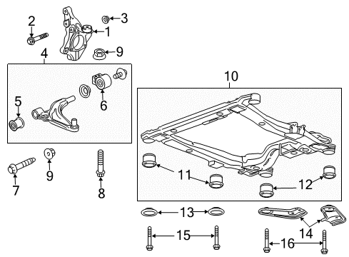 2015 Buick Verano Engine Cradle Diagram for 13327078
