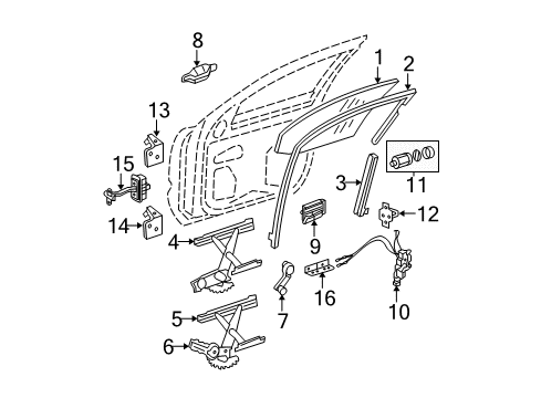 2011 GMC Canyon Door & Components Diagram