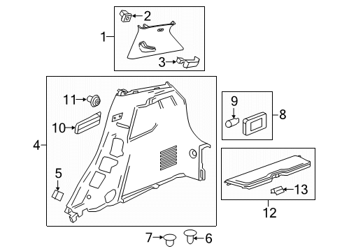 2022 Chevy Spark Interior Trim - Quarter Panels Diagram