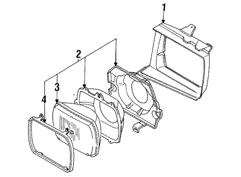1985 Chevy Spectrum Headlamp Assembly Diagram for 94109142