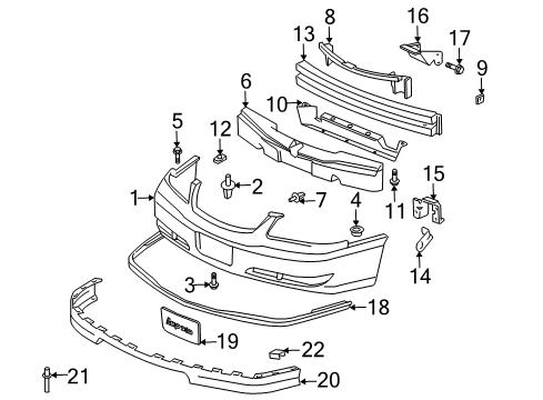 2005 Chevy Impala Impact Bar Diagram for 10373662