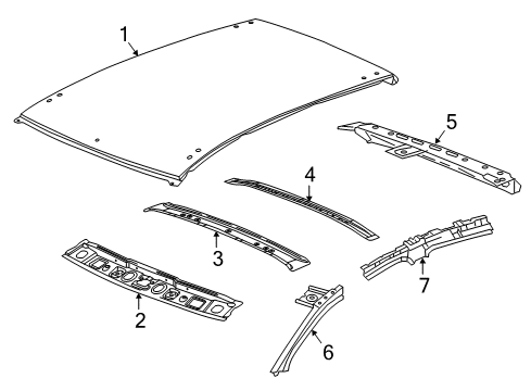 2022 Chevy Spark Roof & Components Diagram