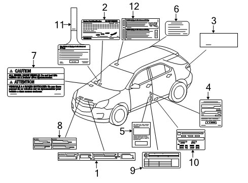 2010 GMC Terrain Information Labels Diagram
