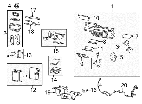 2007 Pontiac G5 A/C Evaporator & Heater Components Diagram