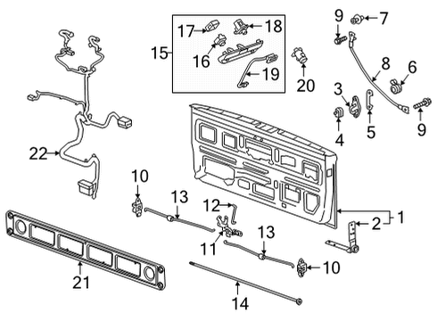 2021 GMC Sierra 2500 HD Control Module, Front Rear Diagram for 84716060