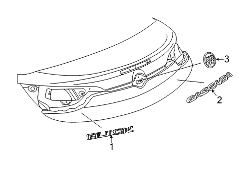 2017 Buick Cascada Exterior Trim - Trunk Lid Diagram