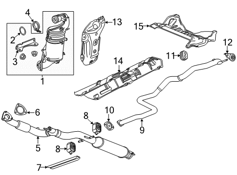 2015 Chevy Cruze Converter & Pipe Gasket Diagram for 13255811