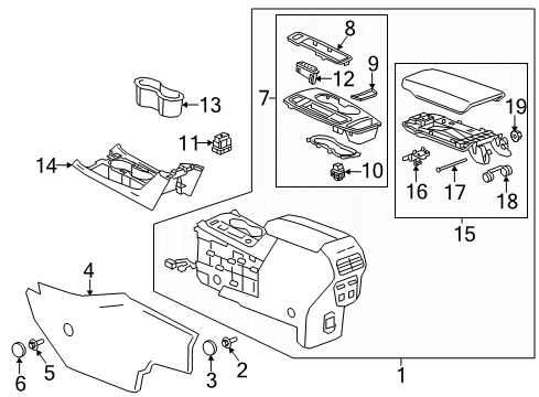 2018 Chevy Equinox Center Console Diagram for 84284987