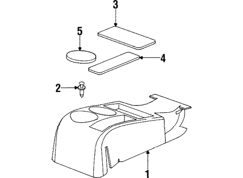 1997 Saturn SC2 Front Console, Rear Console Diagram