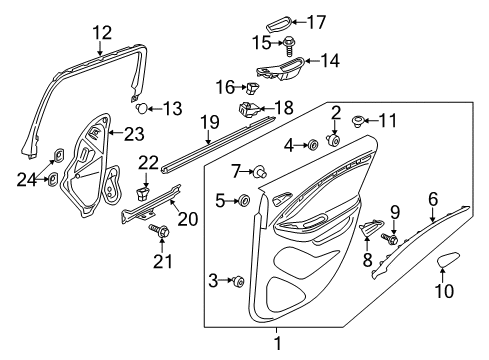 2016 Buick Envision Interior Trim - Rear Door Diagram