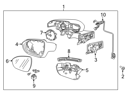 2019 Chevy Bolt EV Outside Mirrors Diagram