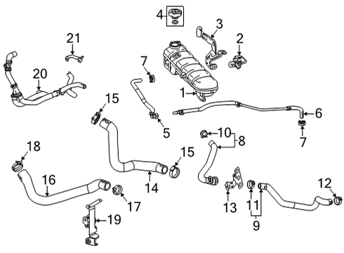 2021 Chevy Corvette Radiator Hoses Diagram