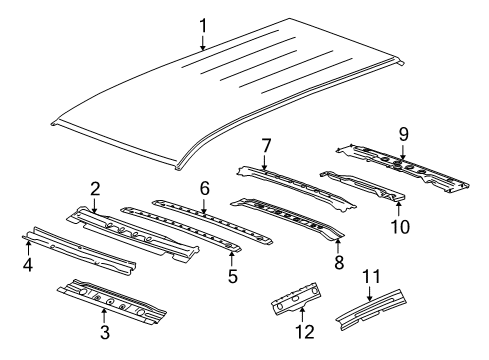 2011 GMC Terrain Roof & Components Diagram 2 - Thumbnail