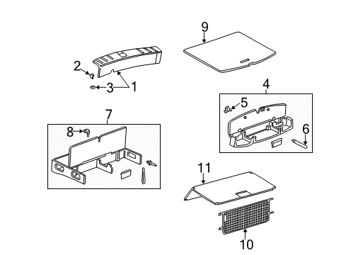 2002 Buick Rendezvous Interior Trim - Rear Body Diagram
