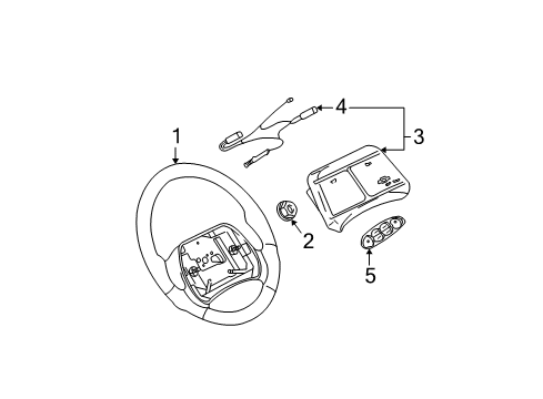 2000 Pontiac Sunfire Steering Column, Steering Wheel & Trim Diagram 2 - Thumbnail