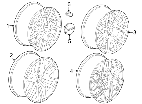 2023 GMC Sierra 1500 Wheel, Alloy, Rear Diagram for 84570310