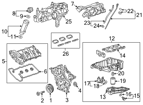 2022 Chevy Blazer Engine Parts, Mounts Diagram