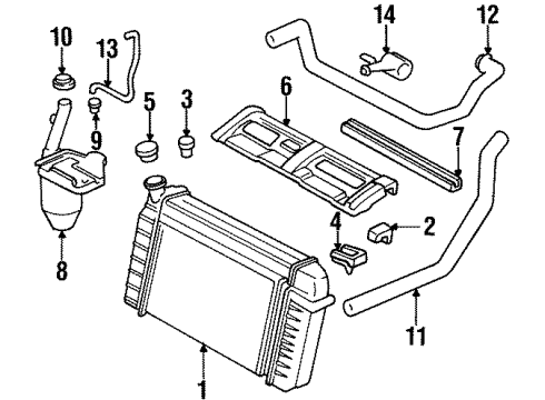 1998 Pontiac Firebird Radiator & Components Diagram